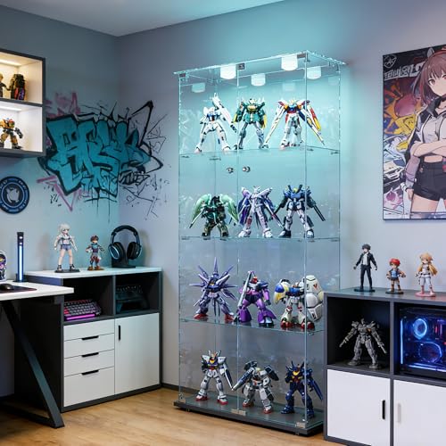 Vitrina de cristal con LED, 35 x 78 x 163 cm,...