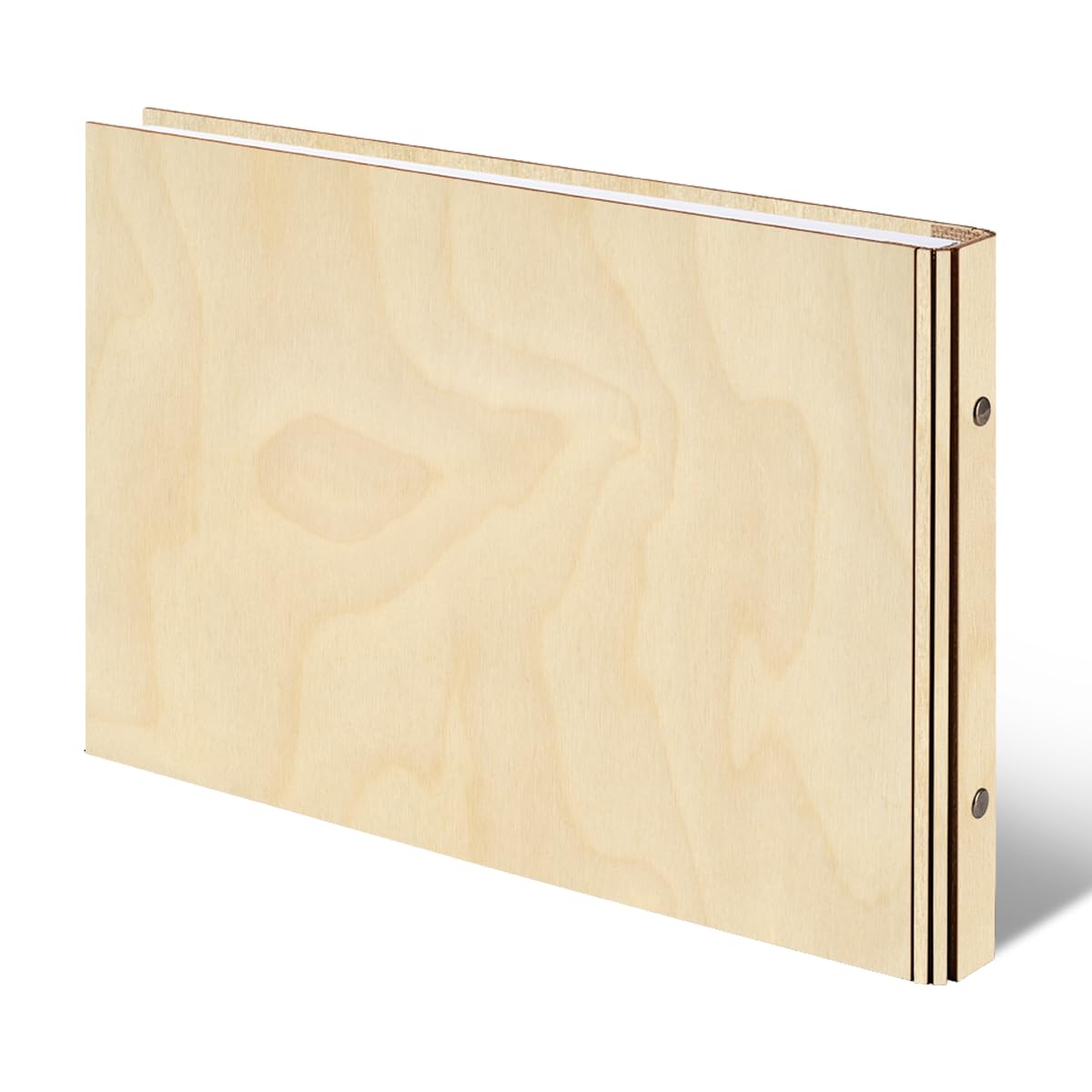 Personalisiertes Hochzeit Geburtstag Gästebuch echtes Holz DIN A4 Hochzeitsbuch mit Lasergravur - Eigene Gravurdatei hochladen - mit 72 Blatt / 144 Seiten Naturpapier Weiß