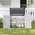 Aoxun White Outdoor Storage Cabinet with 2 Shelves, 35 Cu.Ft Trash Can Storage Shed, Waterproof, Horizontal Storage for Garbage Bin, Generator, Lawn Mower