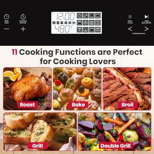 Image of GASLAND 24 Inch Electric Wall Oven, ETL Certified, 2.6 Cu.ft Built-in Oven, 12 Cooking Functions, 3D Heating, Convection Oven with Rotisserie, Touch Control, Safety Lock, Black