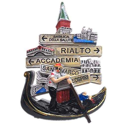 Weekinglo Souvenir Imán de Nevera Venezia Venecia Italia Resina 3D Artesanía Hecha A Mano Turística Viaje Ciudad Recuerdo Carta de Recogida Refrigerador Etiqueta