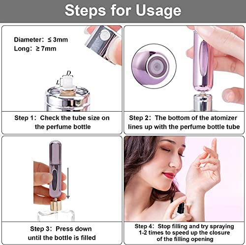 HENGBIRD 5ML Perfume Atomiser 3 Pcs Travel Perfume Bottle Mini Atomizer Spray Bottle Refillable Portable Empty Fragrance Bottle Container for Perfume Aftershave Travel Holiday and Night Out - Image 6