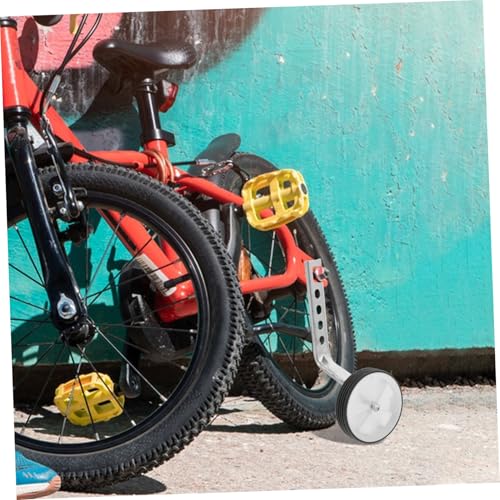 Ruedas de entrenamiento auxiliares porosas de acero para bicicleta, accesorios estabilizadores para niños y principiantes, soporte de seguridad para aprendizaje miniatura 5
