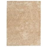 Florhöhe: 20 mm vidaXL Teppich Hochflor Doppelflorig Hochflor Shaggy Langflor Wohnzimmerteppich Schlafzimmer Pflegeleicht 140x200cm Beige 100% Polyester