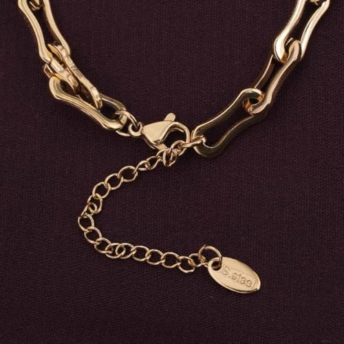 Image of PALMONAS Trendy Bone Link Chain for Women - Gift for Girls & Women | Waterproof & Anti-Tarnish Necklace
