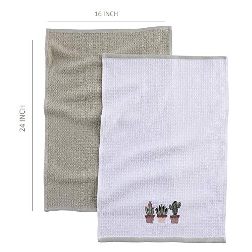 Kitchen-Towels-Ultra-Soft-Cotton-and-Super-Absorbent-24×16-Inches-Natural-Cotton-Dish-Towels-Pack-of-2-Cactus Kitchen Towels Ultra Soft Cotton and Super Absorbent 24×16 Inches Natural Cotton Dish Towels Pack of 2 Cactus