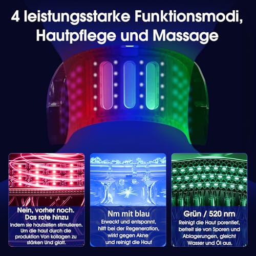 Hals Antifalten Gerät mit 4 Modi,Anti-Aging Feuchtigkeitsspendende Straffende Haut-Safe Hautpflege Schönheit Gerät für Damen Herren Gesichtsmassagegerät (Hals)