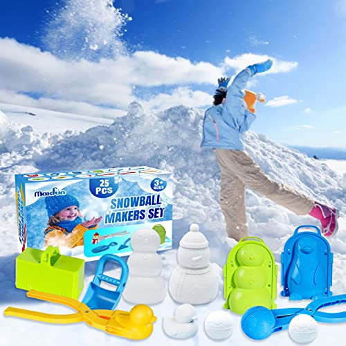 Max Fun 25Pcs Winter Snowball Tool Kit with Handle for Snow Ball Shapes Fights Duck for Kids Toddlers Adults Outdoor Sand Molds Beach Toys Max Fun 25Pcs Winter Snowball Tool Kit with Handle for Snow Ball Shapes Fights Duck for Kids Toddlers Adults Outdoor Sand Molds Beach Toys