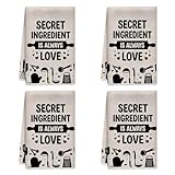 Nudelholz-Küchentücher, modern, verspielte Herzen, Schneebesen, Küche, schwarz, saugfähig, weich, Geschirrtücher zum Trocknen, Wohnmobil-Dekoration, 40,6 x 61 cm