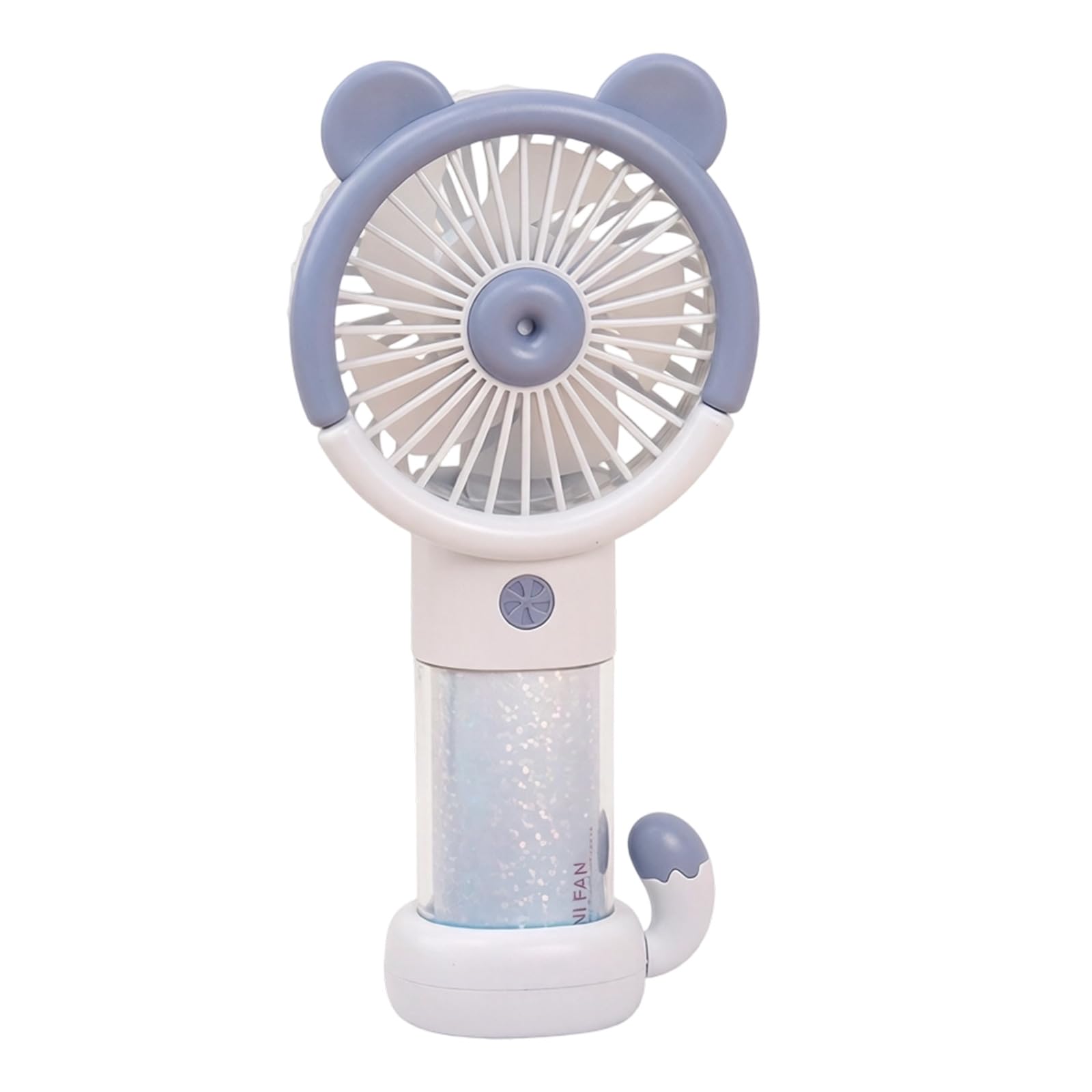 Buxuaaaa Blue Sized Cooling Fan Featuring Adjustable Night Light Rechargeable Handheld Fan Texture Suitable For Outings Rechargeable Small