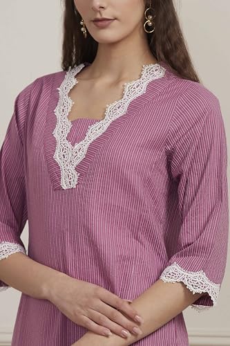 Image of BIBA Women Cotton Straight Kurta