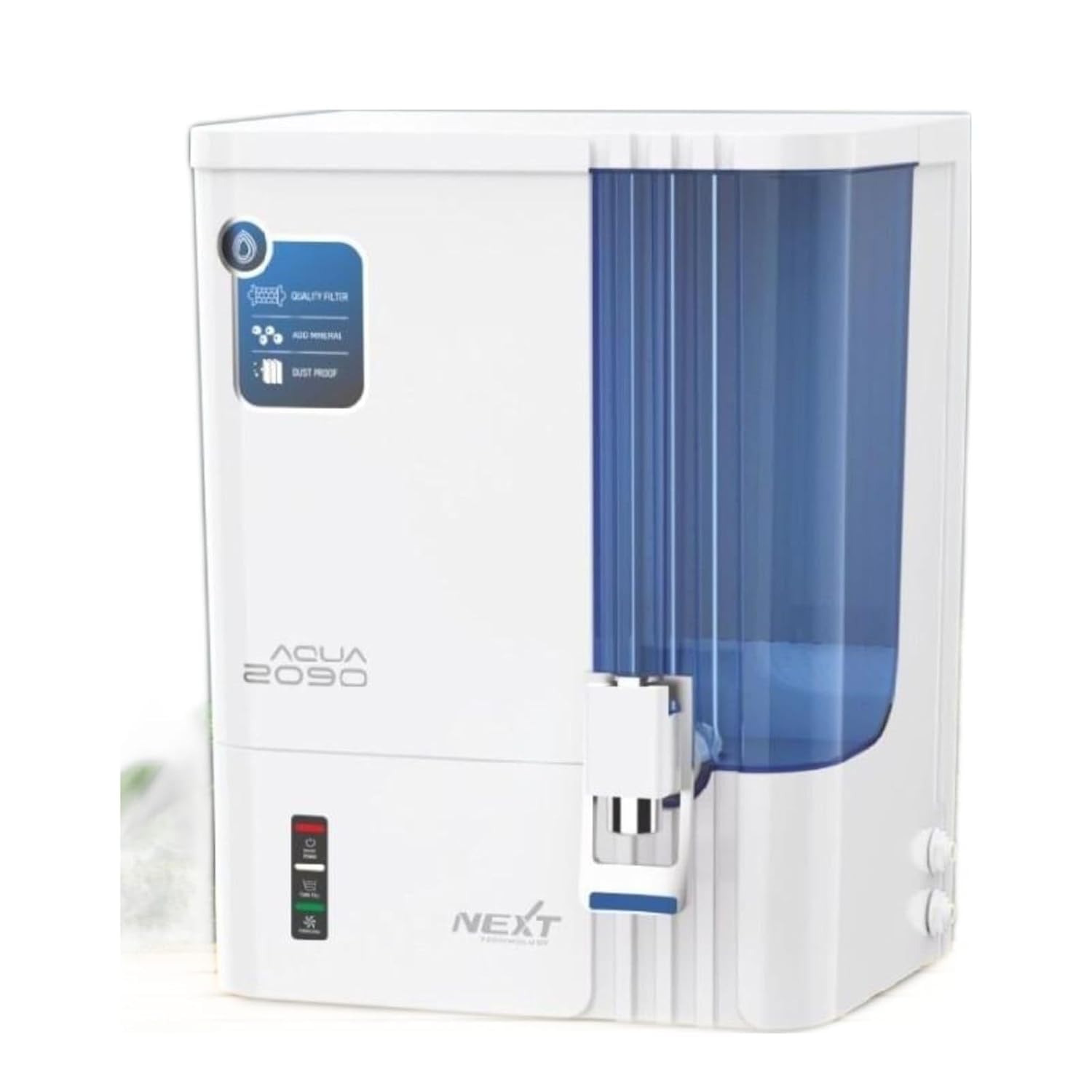 Aqua 2090 water purifier,RO+COPPER+TDS,big 10L Storage Tank,Works up to 3000 TDS,Reverse Osmosis,Auto on/off System,3 Digital light indicator|Municipal and borewell water|Whiteblue-image-31