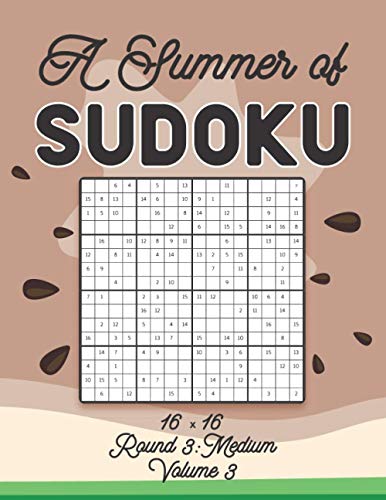A Summer of Sudoku 16 x 16 Round 3: Medium Volume 3: Relaxation Sudoku Travellers Puzzle Book Vacation Games Japanese Logic Number Mathematics Cross ... Level For All Ages Kids to Adults Gifts