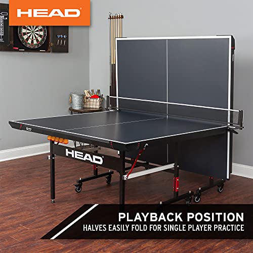 Image of HEAD Summit USA Indoor Table Tennis Table, Competition Grade Net, 10 Minute Easy Set Up - Ping Pong Table with Playback Mode