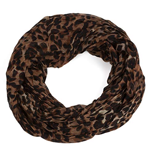 Fashion Damen Schlaufenschal mit Leoparden Print in Coffee Cover