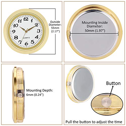 Horloge miniature à quartz précis avec lunette dorée chic
