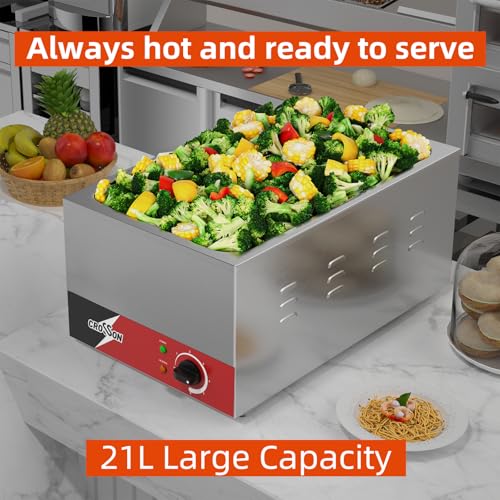 CROSSON Gastronorm Bain Marie, Profi Gastro Speisewärmer passend für (GN) 1/1 Gastronorm Behälter, Wasserbad Temperatur einstellbar von 35-85 °C,keine GN-Pfanne im Lieferumfang enthalten – Bild 3