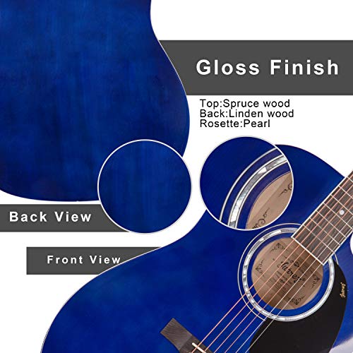 Image of JUAREZ Arpeggio 41 Inch Acoustic Guitar Kit, JRA41SP-BL Spruce Top, Rosewood Fretboard & Bridge, Truss Rod, Chrome Die Cast Machine Tuners, Blue