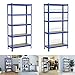 Garden House Garage Estanter as Modulares Galvanizadas con 5 Baldas Ajustables 200 x 100 x 50 cm Estantería Multiusos con Carga de 875 kg (175 kg por Nivel) Estante Metal Garage Shelving Units, Azul