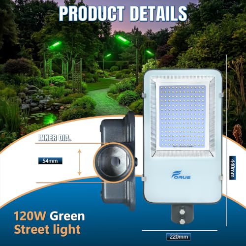 Image of Forus 120W Green Street Light Outdoor LED IP66 Waterproof Decorative Focus Lamp for Road Garden Events Security Terrace Landscape Pathway Building Festival Stage Party Celebration Lighting - 1 Pc
