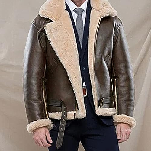 Bomber para hombre invierno casual cálido marrón miniatura 2