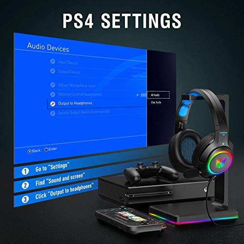 ONIKUMA PS4 Headset -Gaming Headset Xbox one Headset Gaming Headphone with Surround Sound, RGB LED Light 
