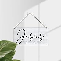 Vista 4 de Versículo bíblico para decoración de pared para el hogar, letrero de madera rústico para colgar en la pared, letrero religioso cristiano de madera