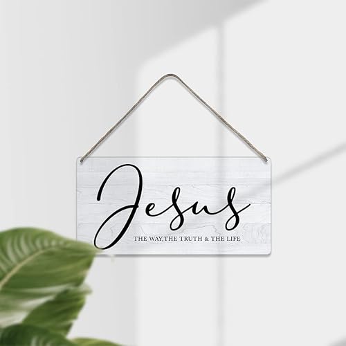 Miniatura 4 de Versículo bíblico para decoración de pared para el hogar, letrero de madera rústico para colgar en la pared, letrero religioso cristiano de madera