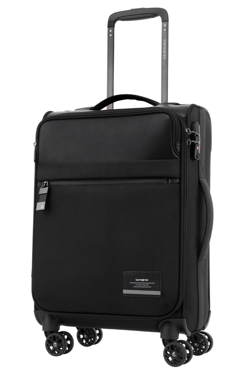 Vestor 55 Cm Cabin Polyester Soft-Sided 4 Spinner Trolley Bag, Suitcase Laptop Bag, Office Bag For Men Women (Black)-image-21