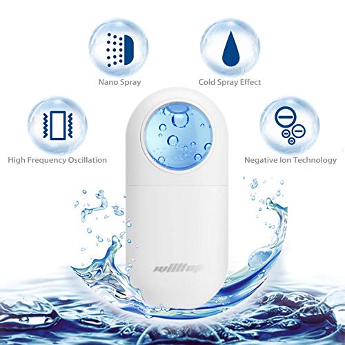 Wiltop Protable Mister Face Steamer,Cool Face Steamer For Moisturizing & Hydrating,Handy Mist Sprayer With Large Spray Volume For Skin Care, Deep Cleaning Makeup, Eyelashes Extensions #TOP2