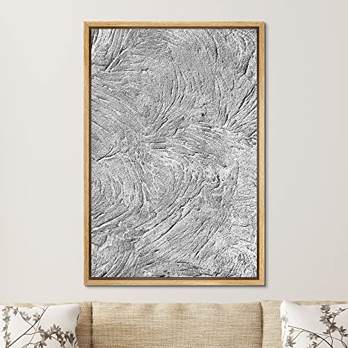 SIGNFORD Gray Rustic Abstract Framed Canvas Art - Modern Decor for Living Room, Bedroom, Office - 24"x36" Natural