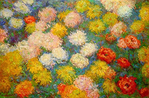 Peinture à l'huile sur toile fleurs impressionnistes Claude Monet