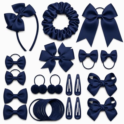 Hair Accessories Set Hair Clips Navy Blue Hair Bow Bow Bobbles