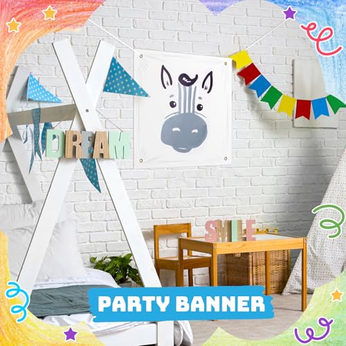 Image of Zonon Large Blank Banners And Signs Polyester Oxford Cloth Sublimation Banner To Decorate With Hanging Rope For Indoor Wall Outdoor Easy Hang Diy Signs For Business Office(White,2 x 2 Feet)