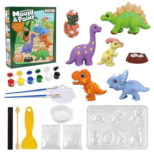 LinStyle Kit Pintura Dinosaurios Juguetes Manualidades Niños Juguetes para Pintar Juego de Arte de Escayola Regalos de Creativo para Cumpleaños Navidad Niños Niñas 3 4 5 6 7 8 9 10 12 Años