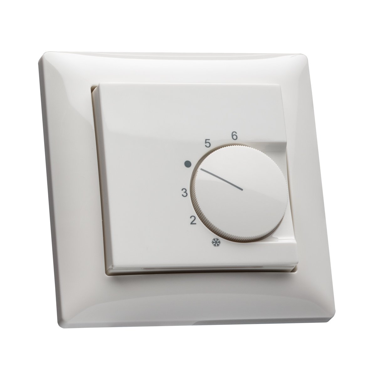Halmburger Raumthermostat RTR-5510rg inkl. Busch Jäger balance® SI Rahmen 1721-914 in alpinweiß mit Abdeckung 55x55mm für Fußbodenheizung Stellantriebe 230V stromlos geschlossen