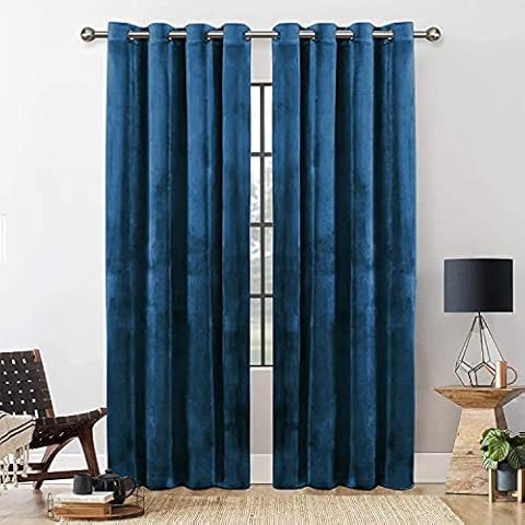 Yorkshire Bedding Navy Velvet Blackout Curtains Cover