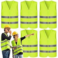 Gowkeey Warnwesten Auto 5 STK, Warnweste Pannenweste Warnwesten Neongelb Sicherheitsweste Westen Auto,Weste Neongelb Reflektierend High Visibility Vest für Autofahrern Fahrern Arbeitskräften