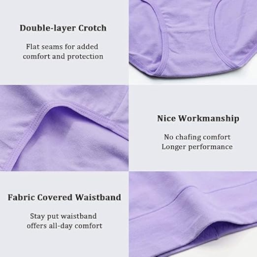 Think Tech Combo Women's High Waisted Cotton Hipster Panty Ladies Soft Panties l Women Cotton Hipster Panty l Women's Seamless High l Women Underwear - (Pack of 3 High Waist)