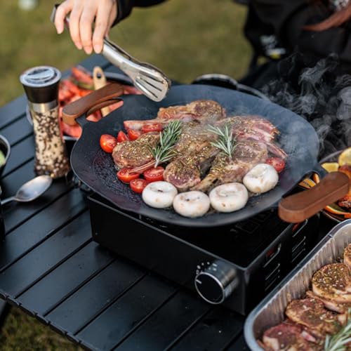 Poêle à griller de camping en alliage d'aluminium avec gril coréen