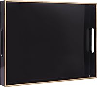 Vista 52 de MAONAME Bandeja de servir azul real con asas, bandeja decorativa rectangular, bandejas modernas para mesa de café, bandejas otomanas de plástico