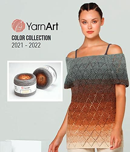 Miniatura 6 de Yarn Art Flowers Alpaca 20% Alpaca 80% Acrílico Peso 8.82 oz Longitud 1028 yardas Multicolor Rainbow Crochet Hilo de invierno Peso 2 Deporte (403)