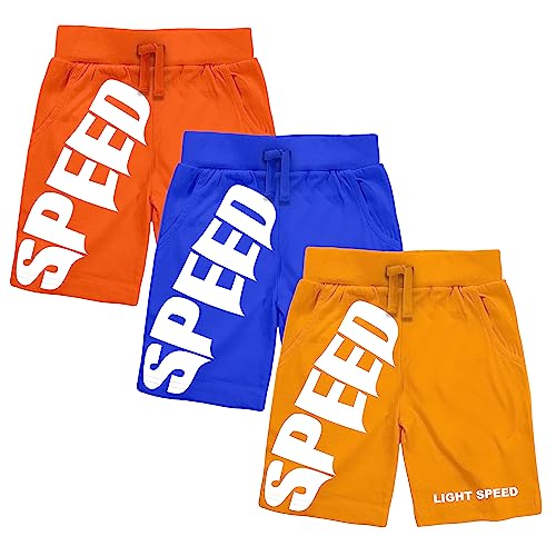 Image of KYDA KIDS 100% Cotton Printed Shorts for Boys and Girls - Regular Fit Multicolor Shorts for Unisex (Pack of 3)