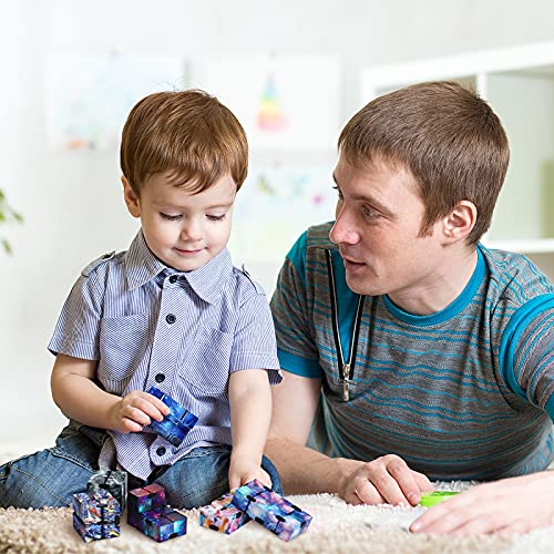 8 Pieces Infinity Cubes Fidget Toys, Stress And Anxiety Relief Cube, Infinity Cube Toys Fidget Blocks, Mini Infinite Cube Handheld Desk Toys For Teens Adults Finger Toys (Chic Style) #TOP5