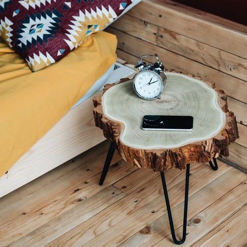 Tree Slice Side Table LATEST HANDICRAFTS Natural Tree Slice Live Edge Side End Table for ...