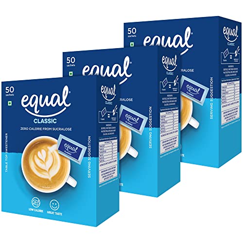 Equal Classic Zero Calorie Sweetener, Sugar Free, Calorie Control, 50 Sachets, Pack of 3 (B09T79TM65) Amazon Price History, Amazon Price Tracker