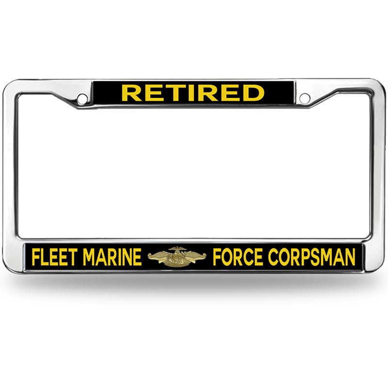 Image of Retired Army Man License Plate Frame USA Army Pride License Plate Frame Chrome United States