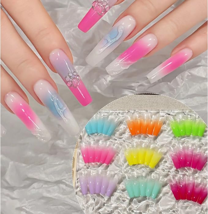 Set de esmaltes en gel de 9 colores con esponjas y plantillas