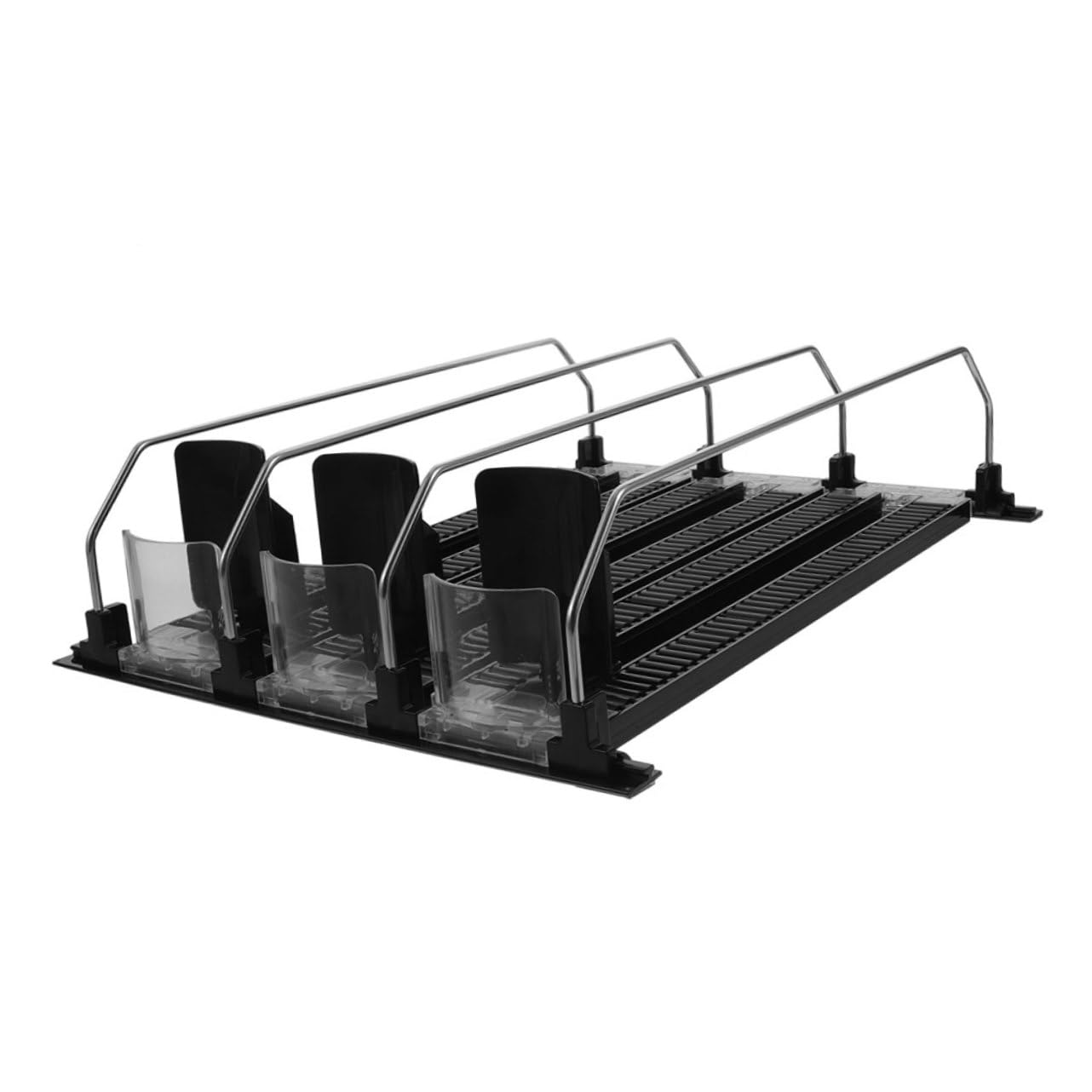 FUNOMOCYA 3pcs Automatic Drink Pusher Machine Beverage Organizer for Fridge Slide Out Snack and Cosmetics Dispenser Easy Install Design