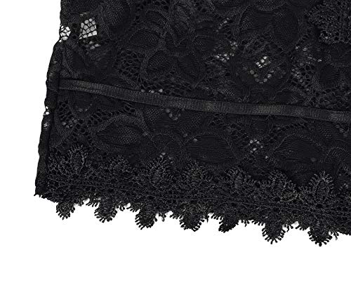 Jurebecia Sra. Sexy Hollow Lace Roupa Interior Halter Corset,Preto-XL